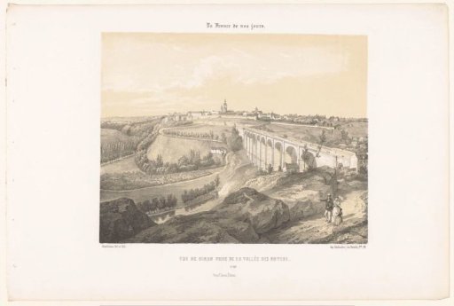View of Dinan and the viaduct over the Rance river