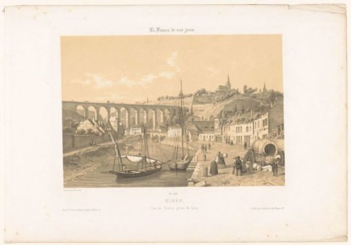 View of the viaduct of Dinan from the quay