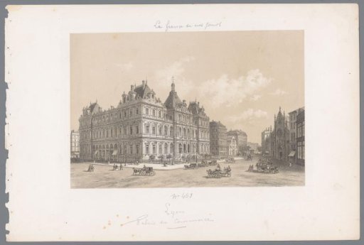 View of the Palais de la Bourse in Lyon