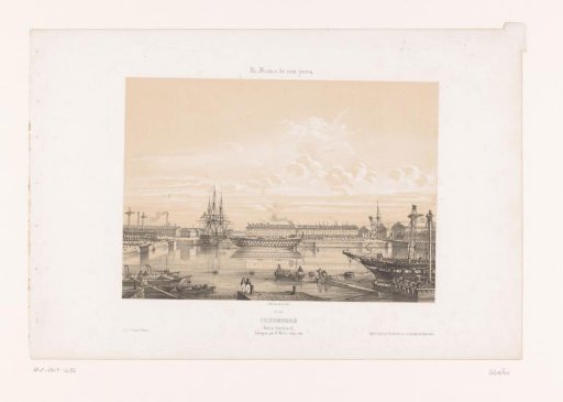 View of the Bassin Napoléon III near the Harbour of Cherbourg