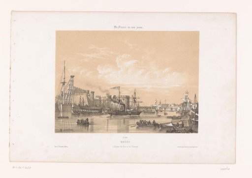 View of the harbour and the castle of Brest