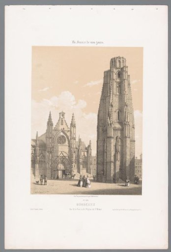 View of the Tower and the Saint Michael's Basilica in Bordeaux