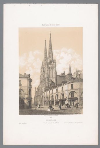 View of the Saint Andrew's Cathedral in Bordeaux