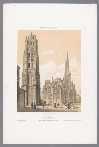 View of the Pey Berland Tower and the Saint Andrew's Cathedral in Bordeaux