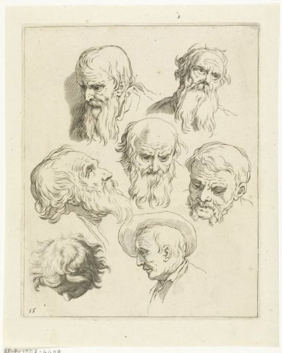 Detail study of men's heads