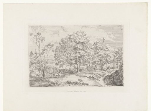 Landscape with a rider on the way to a castle