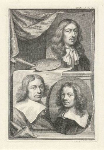 Portraits of Caspar Netscher, Job and Gerrit Adriaensz. Berckheyde