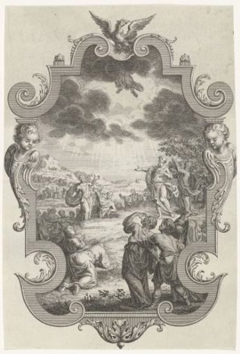 Cartouche with the Ascension of Christ