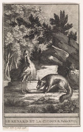 Landscape with a Stork and a Fox