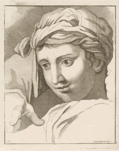 Study of a female head (?) with a headscarf