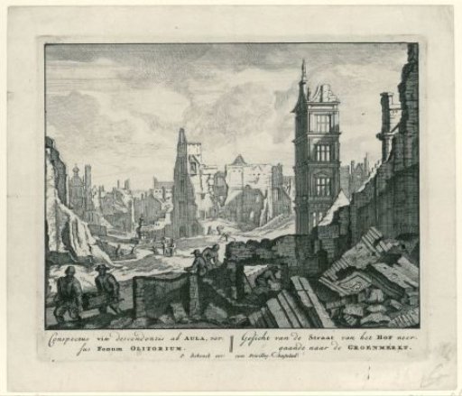 Ruins at the Grasmarkt, Brussels, 1695