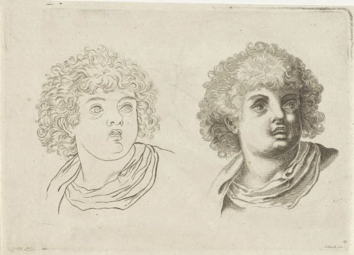 Study of the head of a boy with his mouth open