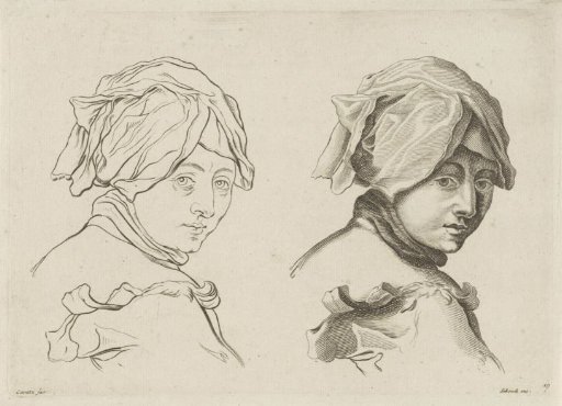 Study of the head of a young woman with a headscarf