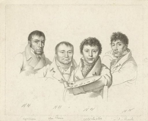 Portraits of H. Lageman, Ch. Dubois, G.J. Michaëlis and A. van den Bos