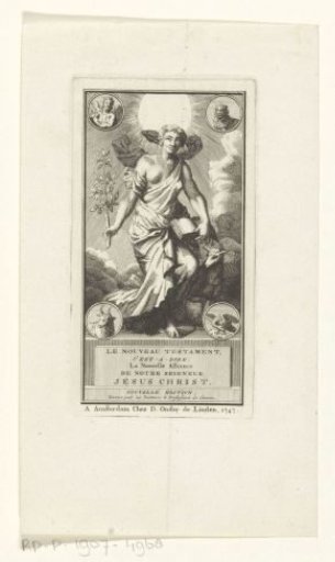 Allegorical figure with lamb and figures of the four evangelists