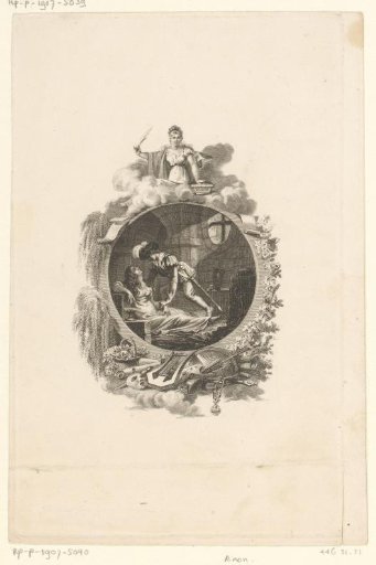 Faust bending over Gretchen in the dungeon