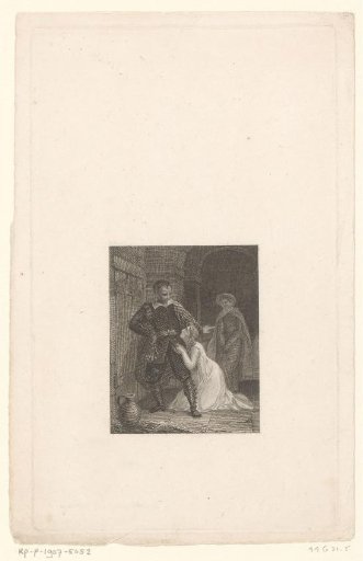 Female prisoner clinging to a jailer