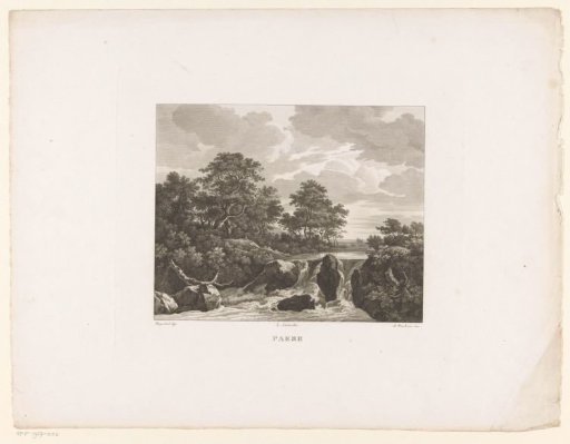 Landscape with a river and rapids
