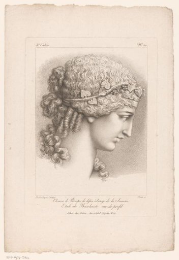 Bust of a bacchante, seen in profile