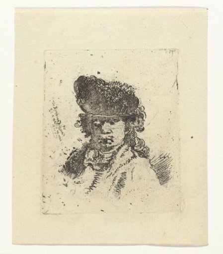 Self-portrait in a fur cap: bust