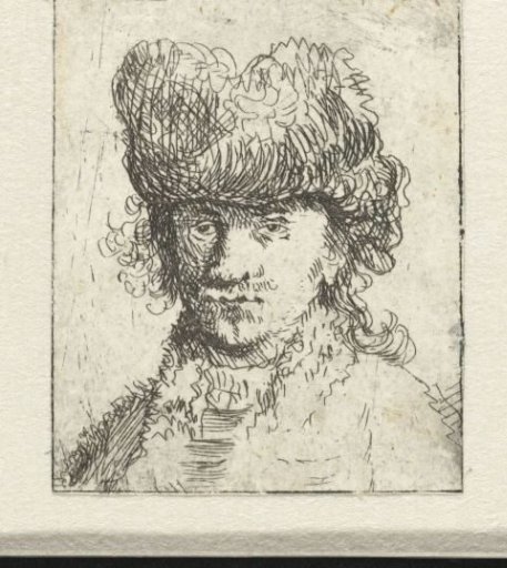 Self-portrait in a fur cap: bust