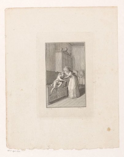 Young woman hides her lover in a chest