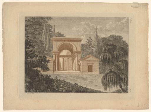 Arcade in a wooded area