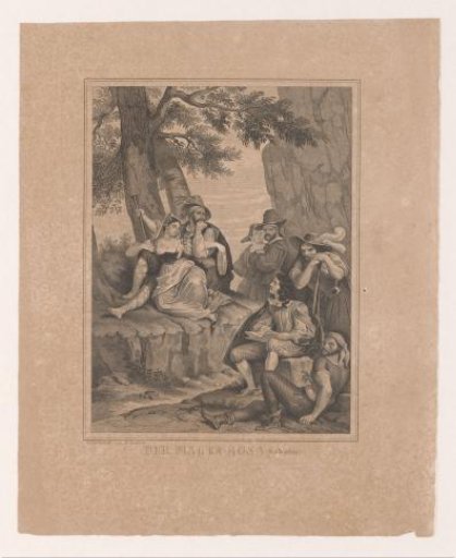 Salvator Rosa portraying two musicians while onlookers watch