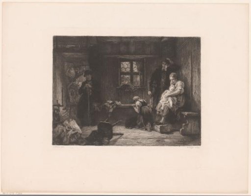Mourning Family in an Interior