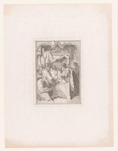 Visitors at the deathbed of a distinguished person