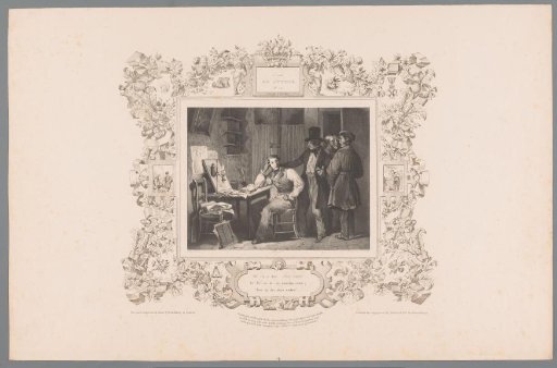Interior with a Studying Young Man and Three Men About to Depart