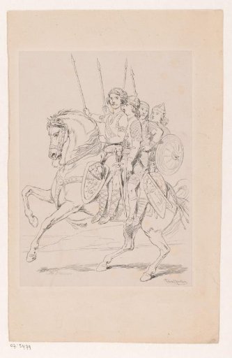 Four soldiers on one horse