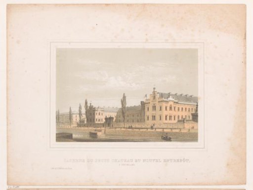 View of the barracks of the Little Castle and the new storehouse in Brussels