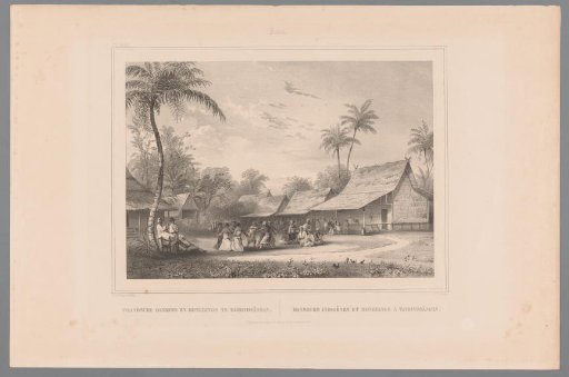 View of a square with dancers on Java