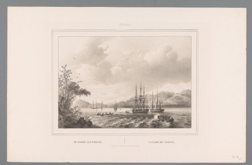 View of the anchorage of Padang