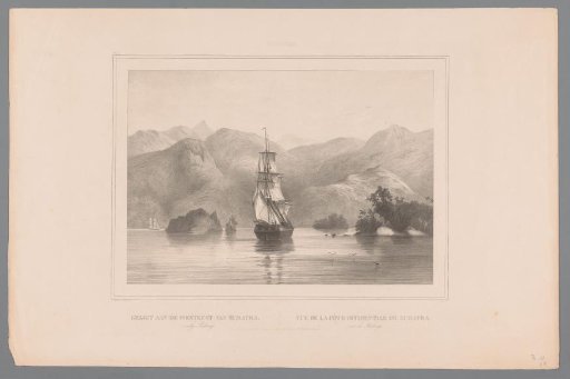 Sailing ship off the coast of Sumatra