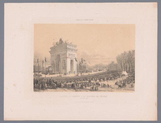 Napoleon's funeral procession passes the Arc de Triomphe