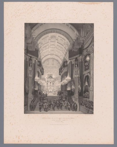 Interior of the Cathedral of Saint-Louis-des-Invalides during the funeral service of Napoleon