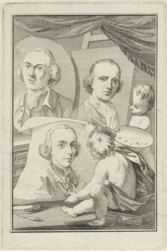 Portraits of Izaak Schmidt, Jurriaan Andriessen and Reinier Vinkeles