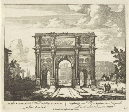 Arch of Constantine with the Colosseum in the background