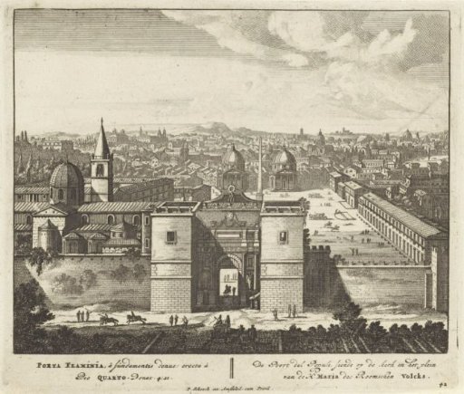 View of the Porta del Popolo, in Rome