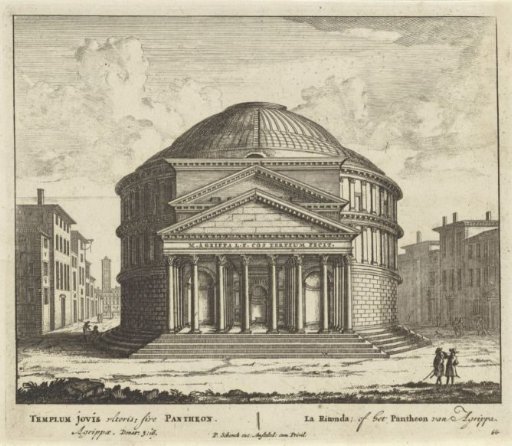 View of the Entrance to the Pantheon in Rome