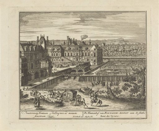 View of a part of the gardens of the Palace of Fontainebleau