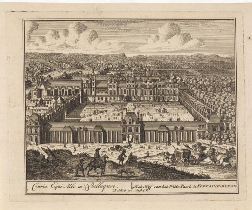 View of the Cour du Cheval Blanc of the Palace of Fontainebleau