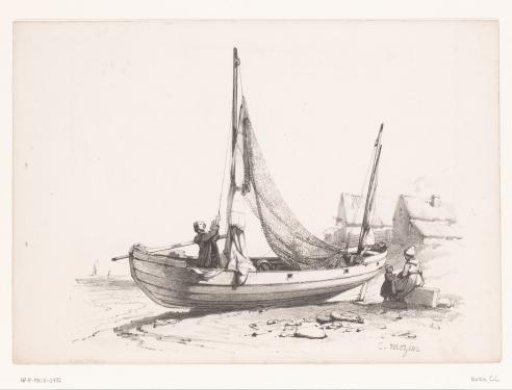 Sailing ship on the beach