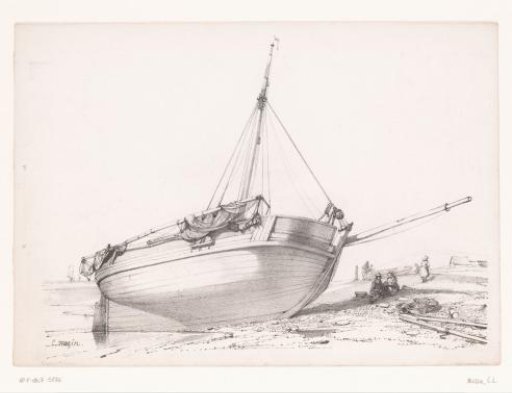 Sailing ship on the beach