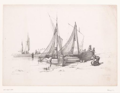 Sailing ships on the beach