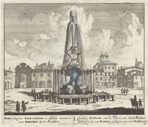 View of the Fontana del Tritone in Rome