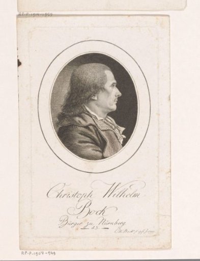 Self-portrait of Christoph Wilhelm Bock at the age of 43