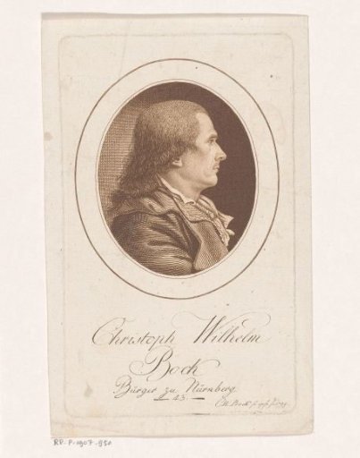 Self-portrait of Christoph Wilhelm Bock at the age of 43